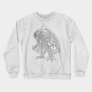 mexican quetzalcoatl tribal dragon ecopop kaiju in mandala art Crewneck Sweatshirt